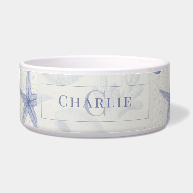 Écuelle Croquis de coquillages de mer côtière | Chien de c (Devant)