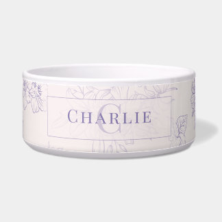 Écuelle Custom Botanical Monogram Personalized Dog Bowl
