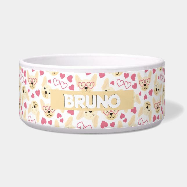 Écuelle Custom Ceramic Pet Bowl – Personalized Dog & Cat (Devant)