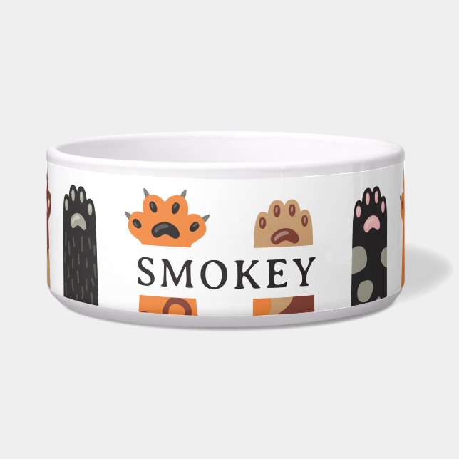 Écuelle Custom Colorful Cat Paws (Devant)