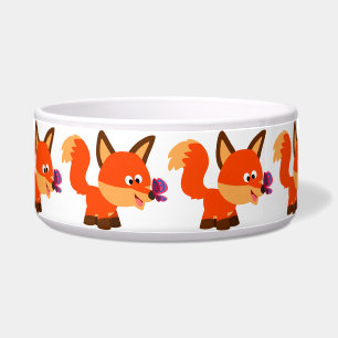 Écuelle Cute Cartoon Fox Et Papillon Pet Bowl