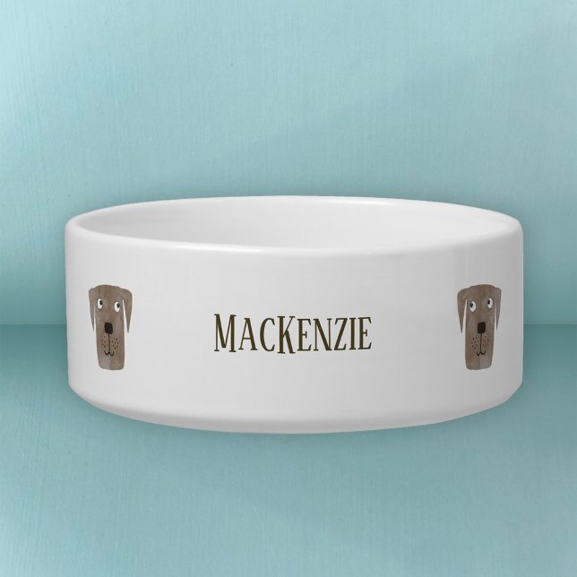 Écuelle Cute Chocolat Labrador Retriever Chien Nom Personn (Créateur téléchargé)