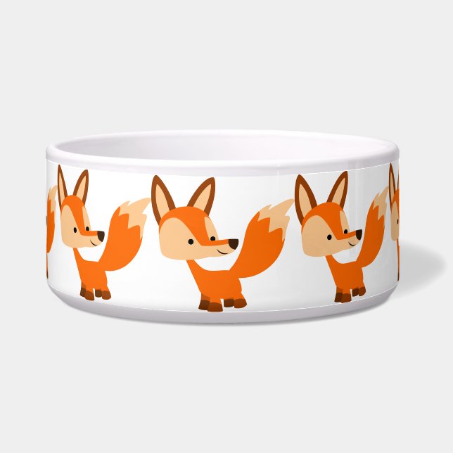 Écuelle Cute Friendly Cartoon Fox Pet Bowl (Devant)