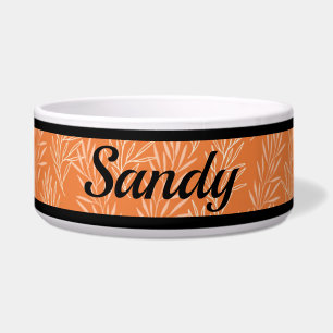 Écuelle Cute Orange Botanique Customisé Chien Bowl