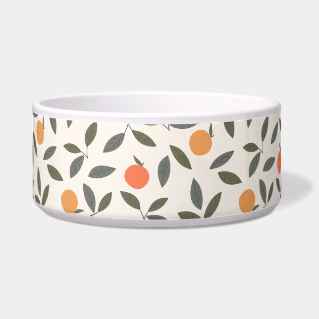 Écuelle Cute Orange et Motif Feuille (Devant)