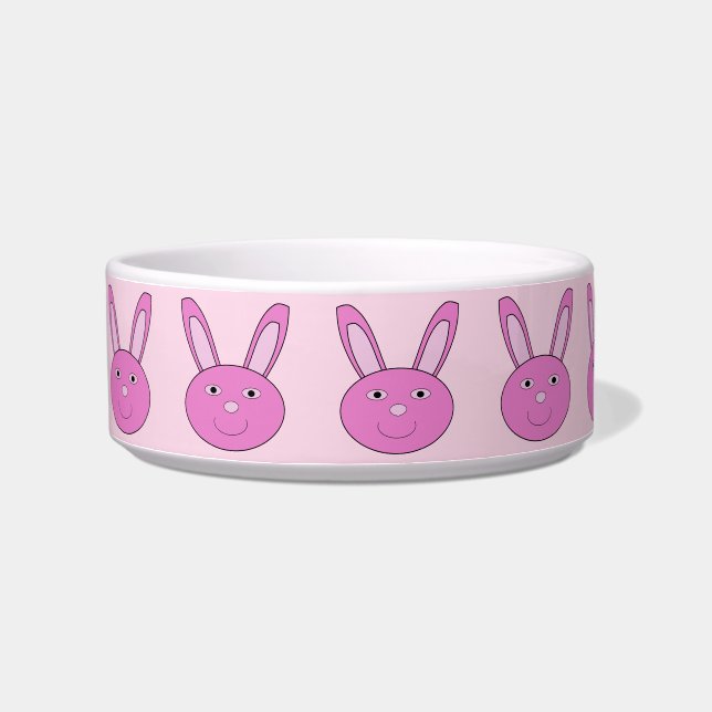 Écuelle Cute Pink Girly Bunny Face Spring Easter Patterned (Gauche)