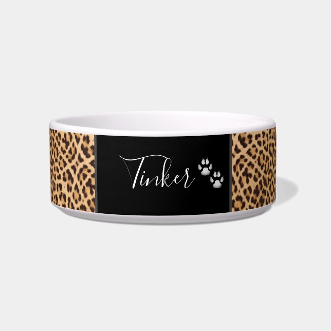 Écuelle Cute Safari Imprimer Leopard Personnalisé Animaux (Devant)
