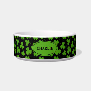 Écuelle Cute Shamrock Motif vert noir personnalisé