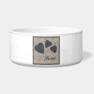 Écuelle Cuvette bleue d'amour de coeurs