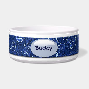 Écuelle Cuvette bleue faite sur commande de chien de