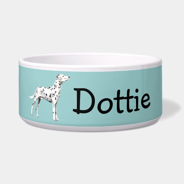 Écuelle Cuvette dalmatienne personnalisable de chien (Devant)