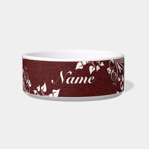 Écuelle Cuvette d'animal familier - armure florale de