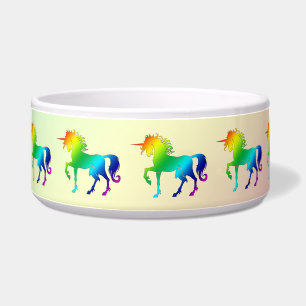 Écuelle Cuvette d'animal familier de licorne d'arc-en-ciel