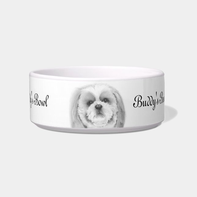 Écuelle Cuvette d'animal familier de Shih Tzu (Devant)