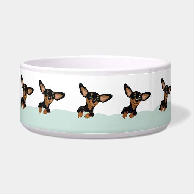 Écuelle Cuvette d'animal familier de silhouette de teckel (Devant)