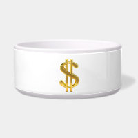 Cuvette d'animal familier de symbole dollar