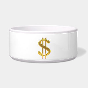 Écuelle Cuvette d'animal familier de symbole dollar