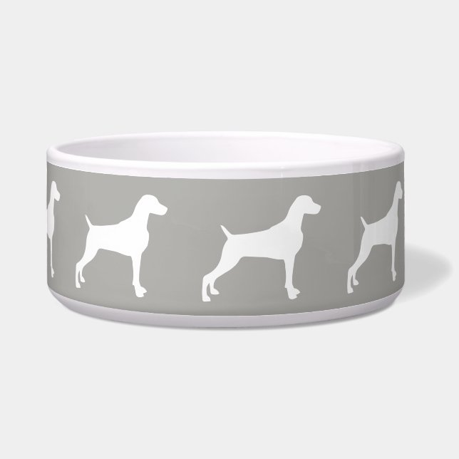 ÉCUELLE CUVETTE DE CHIEN DE SILHOUETTE DU TAUPE WEIMARANER (Devant)