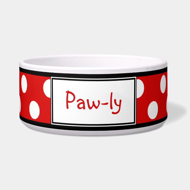 Écuelle Cuvette de chien personnalisée par rouge de point (Devant)