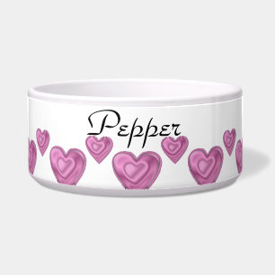 Écuelle Cuvette faite sur commande de chien de coeurs de