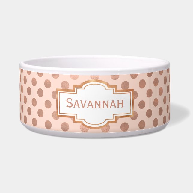 Écuelle Cuvette faite sur commande rose d'animal familier (Devant)