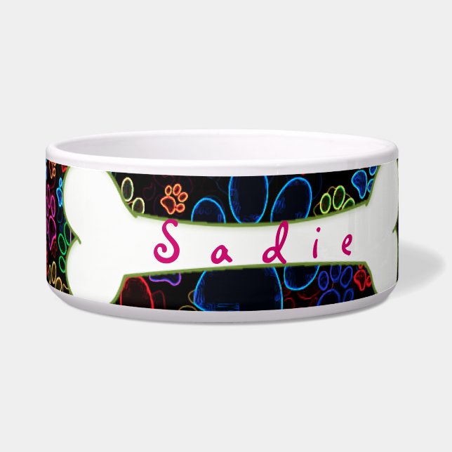 Écuelle Cuvette personnalisable de chien d'empreinte de (Devant)