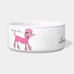 Écuelle Cuvette rose d'animal familier de caniche