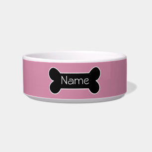 Écuelle Cuvette rose de chien avec l'os
