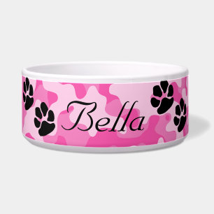 Écuelle Cuvette rose de chien de camouflage
