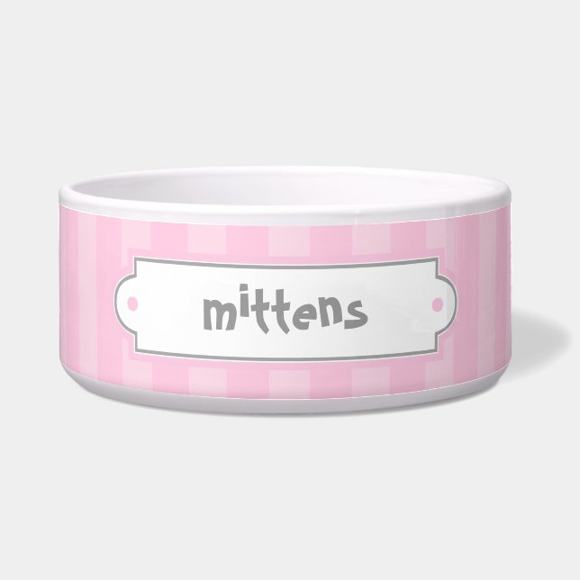 Écuelle Cuvettes roses d'animal familier de motif de (Devant)