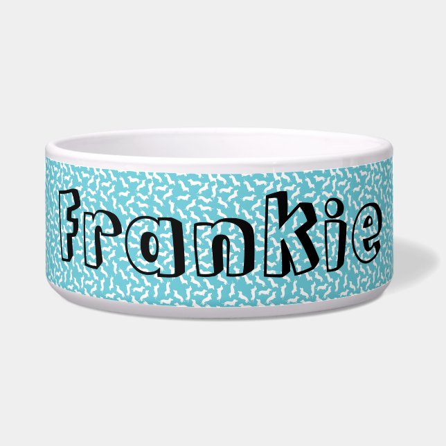 Écuelle Dachshund bleu et blanc (Devant)