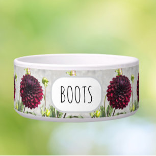 Écuelle Dahlia Rouge Motif Floral Animal Personnalisé