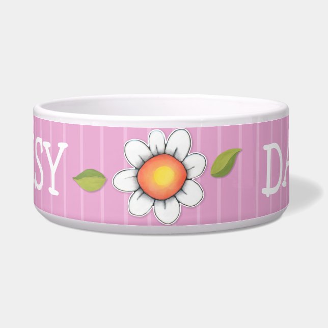 Écuelle Daisy Joy Pink Dog Pet Bowl (Devant)