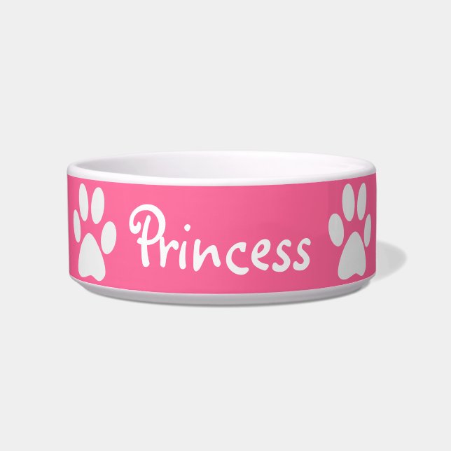 Écuelle ~ d'empreinte de patte avec le nom d'animaux (Devant)