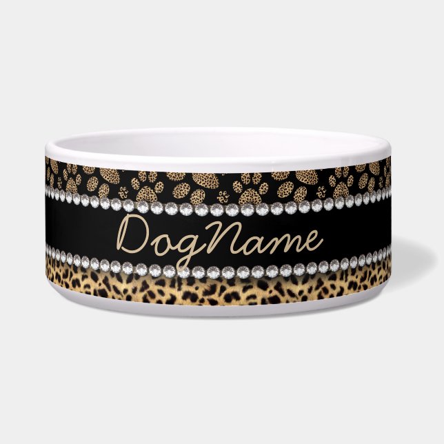 Écuelle Diamants de rhinestone des Empreintes de pattes lé (Devant)