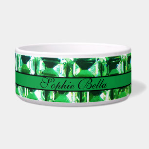 Écuelle Diamants verts, motif de bijoux en pierre de taill