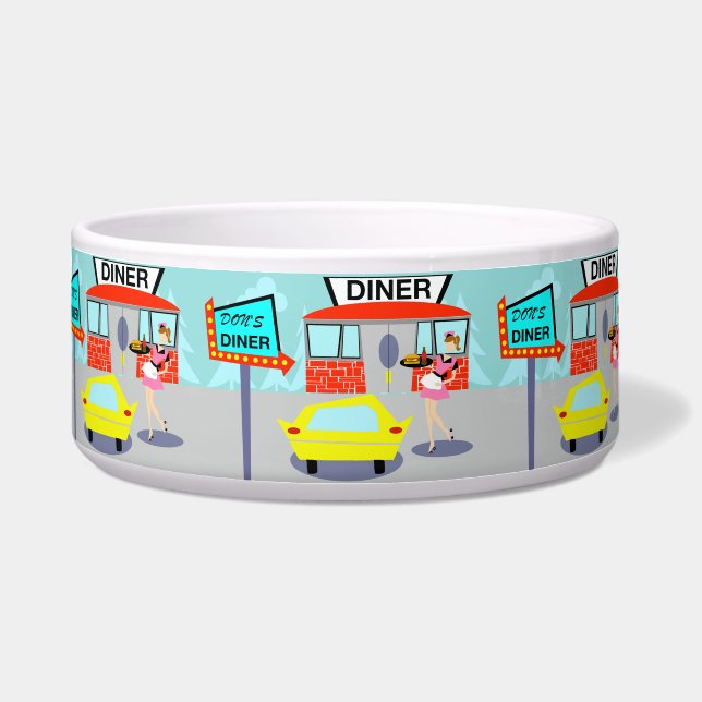 Écuelle Diner Dog Bowl des années 1950 (Devant)