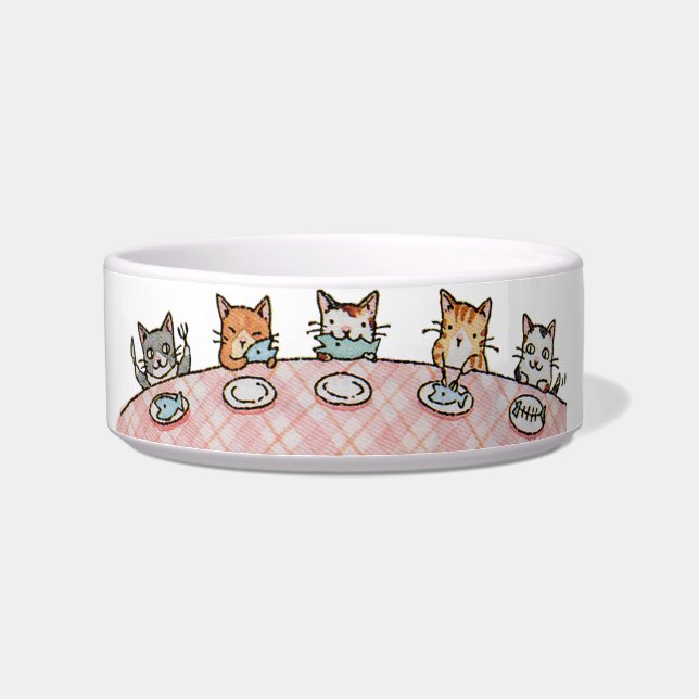 Écuelle Dîner fantaisie Fête Céramique Pet Cat Bowl (Gauche)