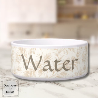 Écuelle Dog Water Bowl - Ivory Botanical, Name 