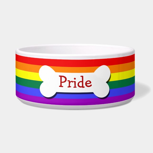 Écuelle Drapeau arc-en-ciel gay pride personnalisé (Devant)