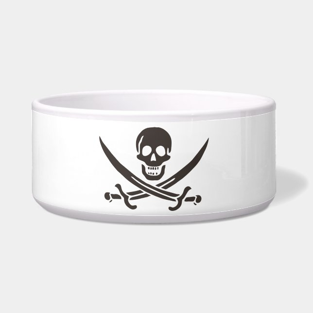 Écuelle Drapeau de crâne obsidien Drapeau de pirate Calico (Devant)