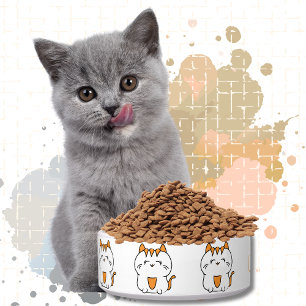Écuelle Drôle Cartoon Chat Personnalisé Animaux de Compagn