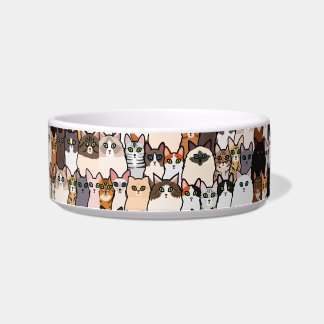 Écuelle Drôle de motif de collage avec tant de chats et de