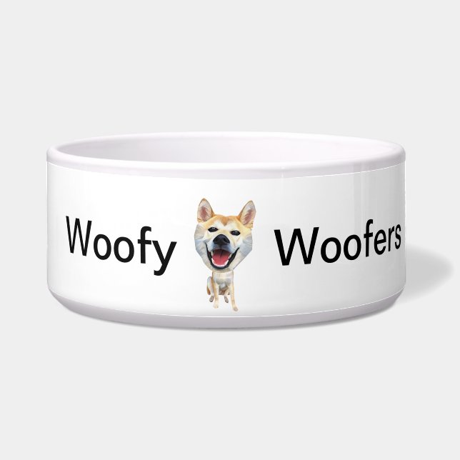 Écuelle Drôle dessin Shiba Inu Woofy Woofy Woofy Bowl chie (Devant)