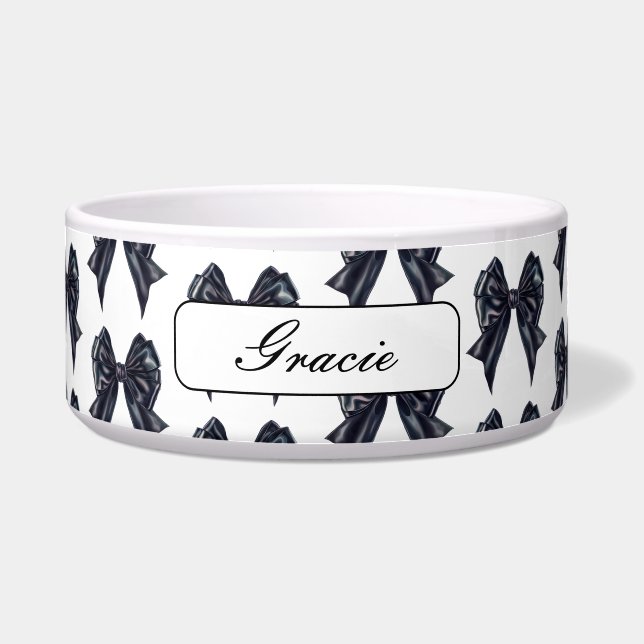 Écuelle Élégant Chien de la Bow Noir (Devant)