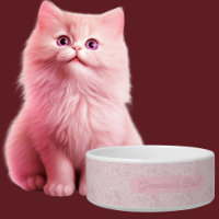 Élégant Perles rose personnalisées Motif Chat