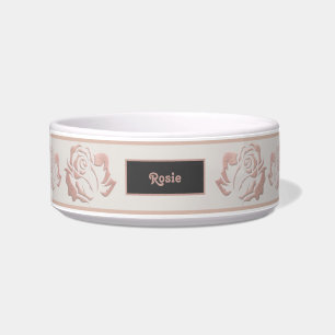 Écuelle Élégant Rose Monogramme or poêle Bowl avec Roses