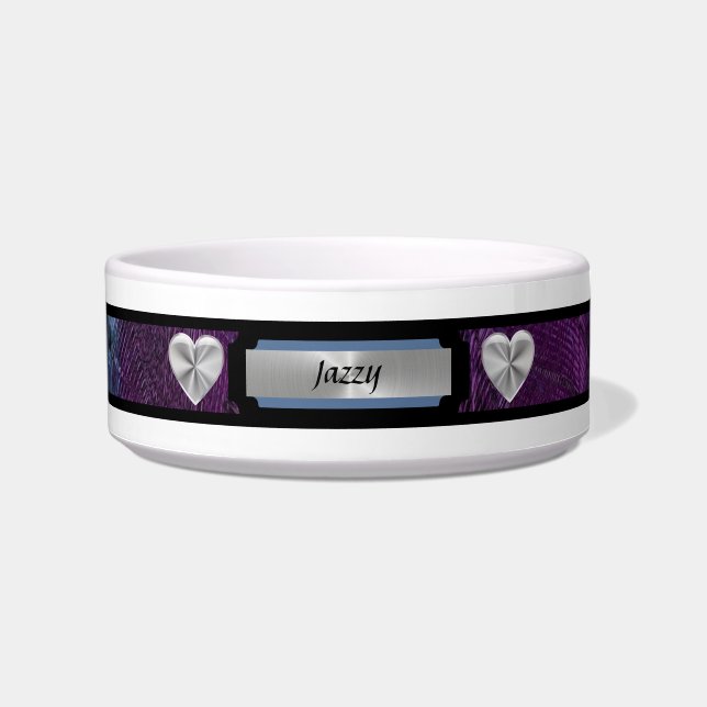Écuelle Elégant Royal Purple Dog Bowl personnalisé avec co (Devant)