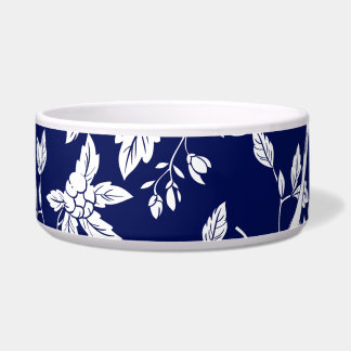 Écuelle Elégante Chinoiserie Bleue et Blanche Pet Bowl