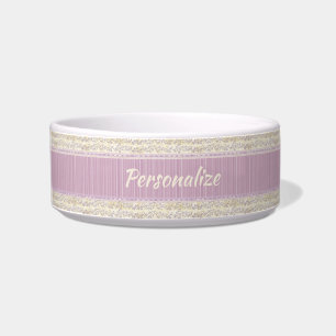Écuelle Élégante Lilac Lace Ribbon Feminine Chat Chien